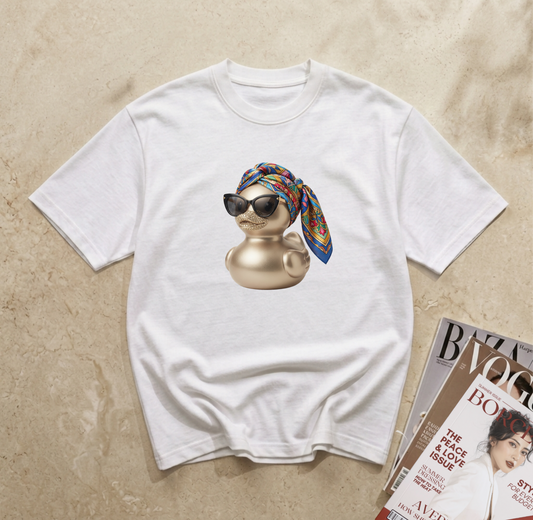 Camiseta Blanca - Pato Golden Scarf