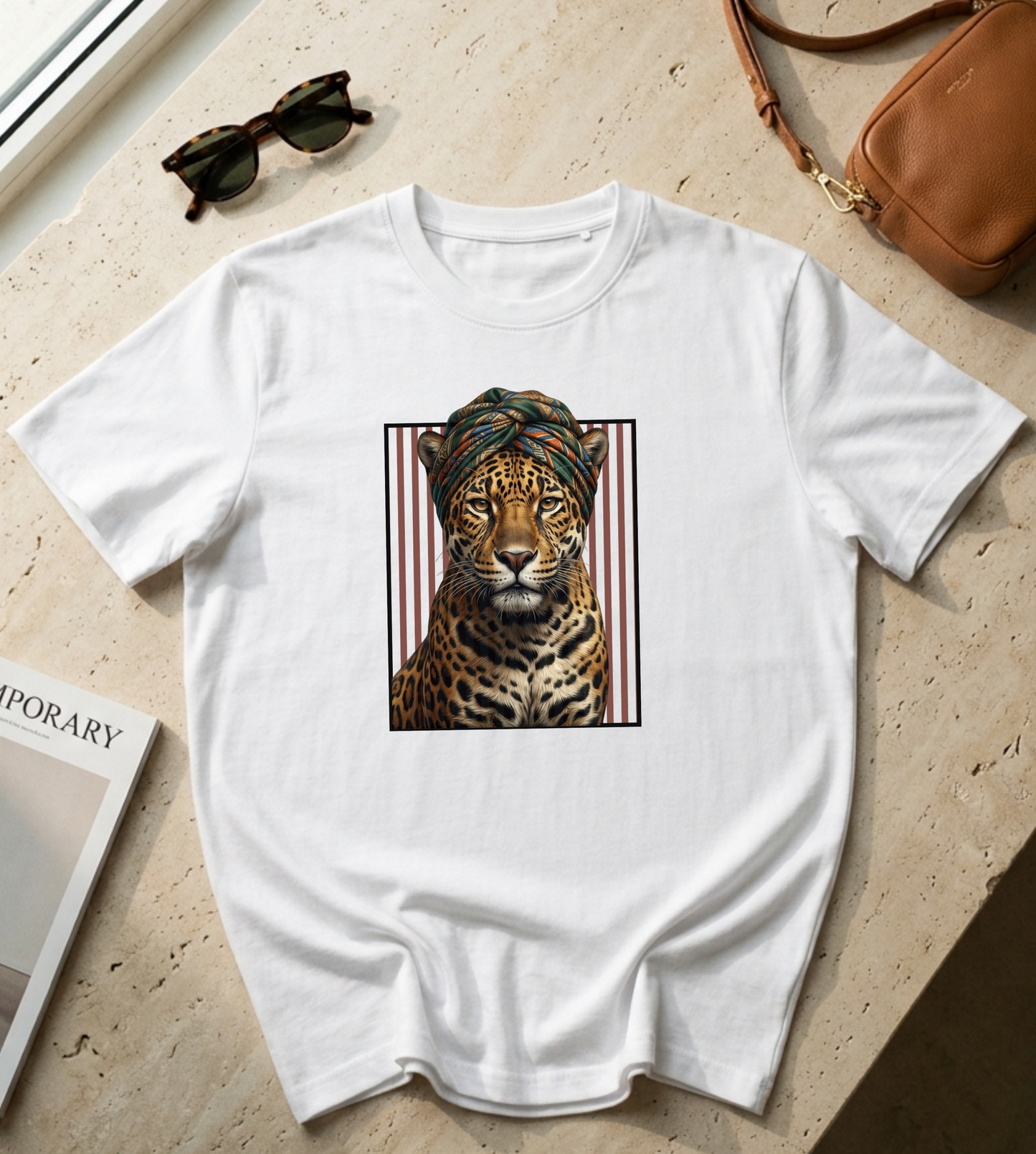 T-shirt Blanca - Leopard Turban