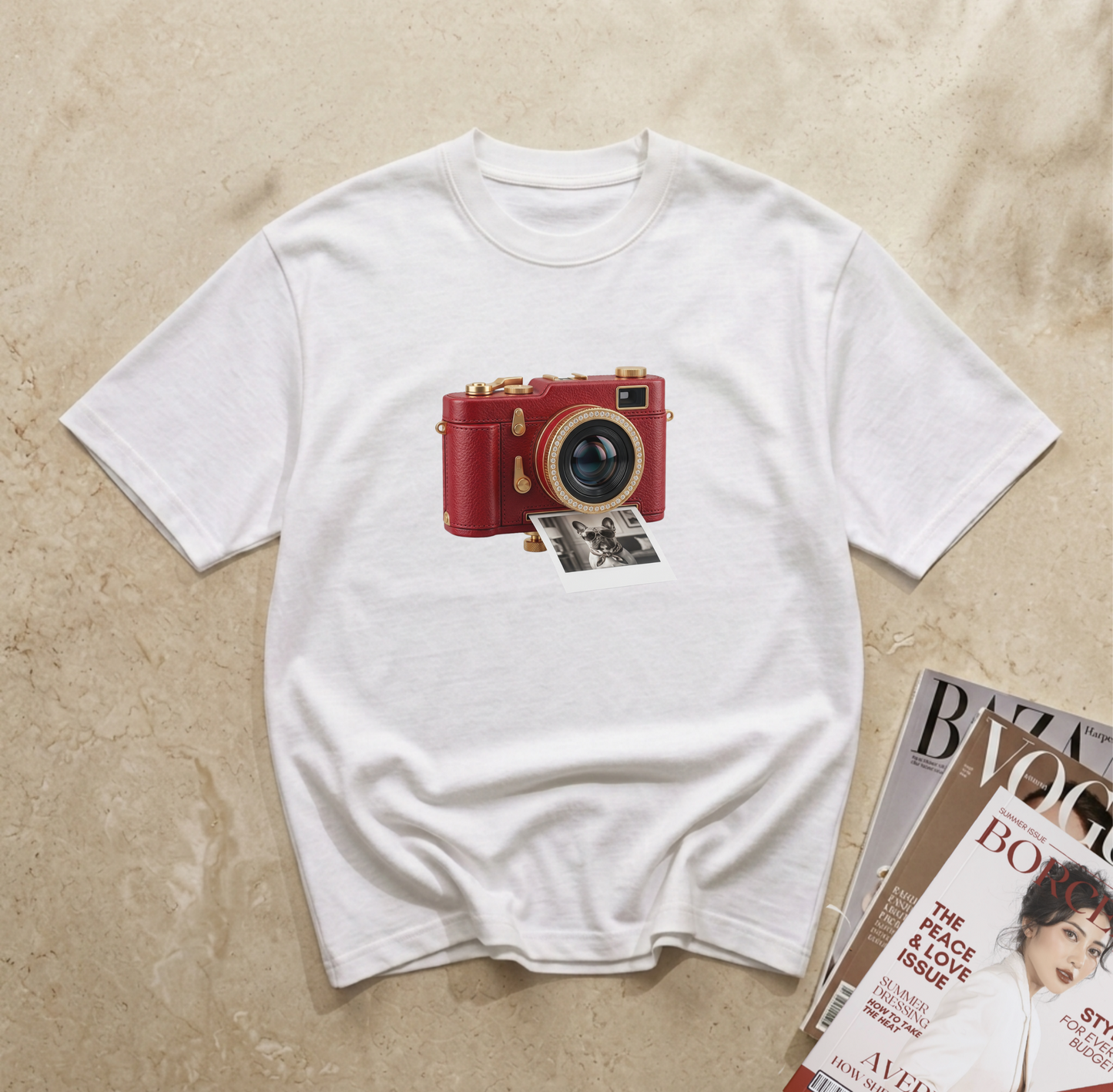 Camiseta Blanca - Red Camera Polaroid