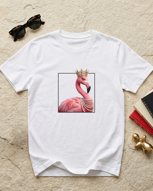 Camiseta Blanca - Flamingo Royal Queen