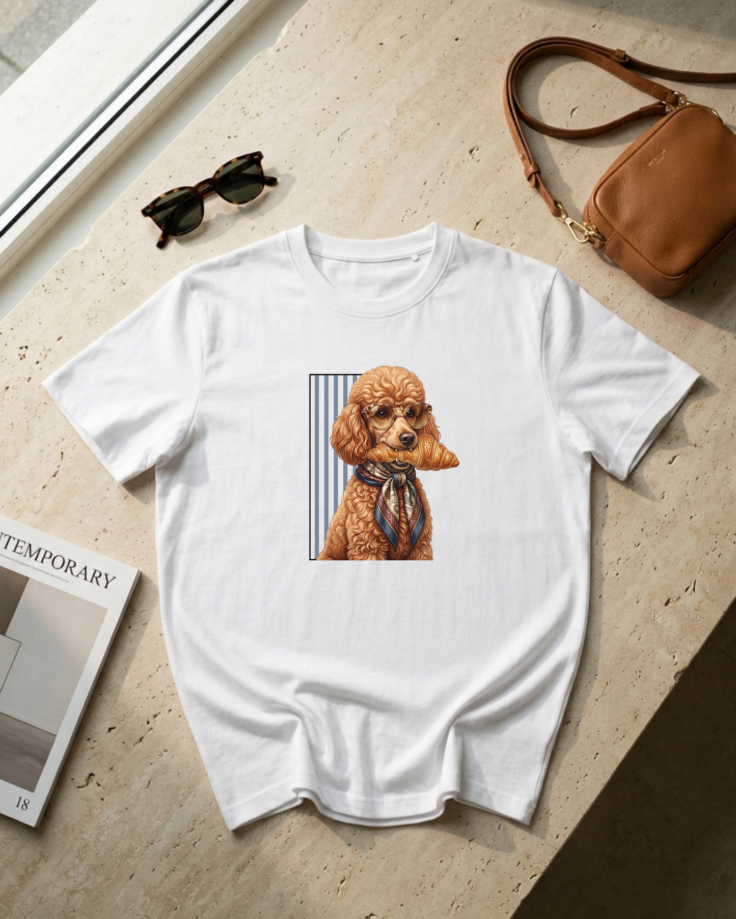 Camiseta Blanca - Caniche Croissant