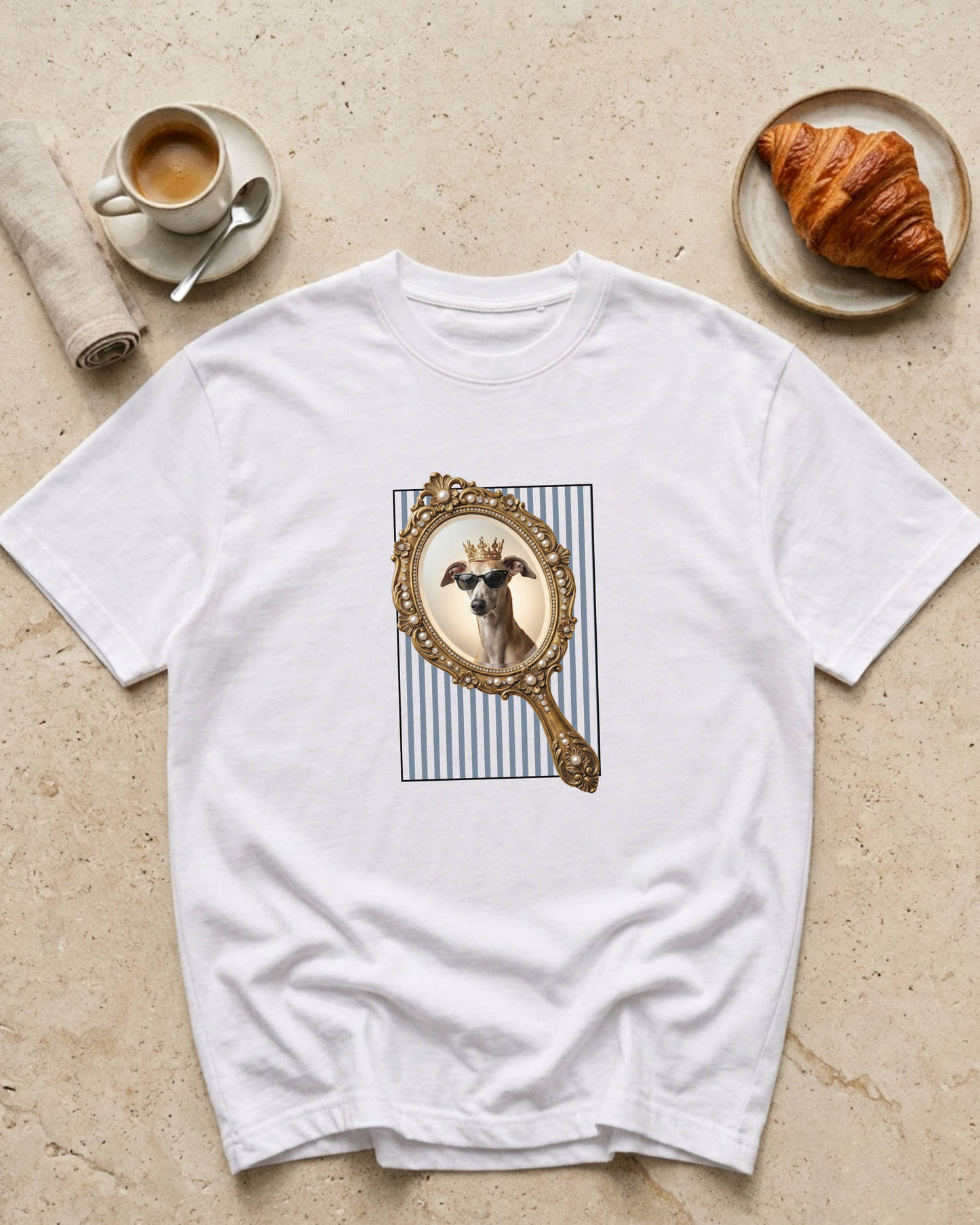 Camiseta Blanca - Galgo Crown Mirror
