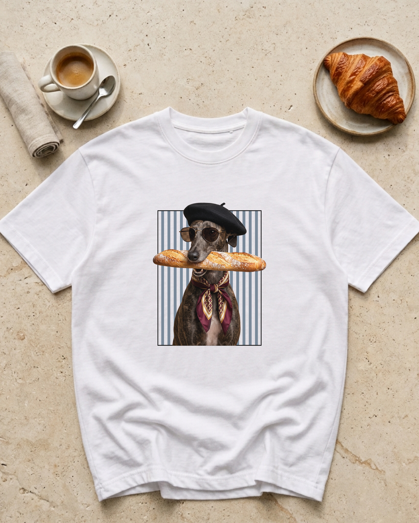 Camiseta Blanca - Galgo Baguette Paris