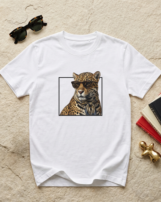 Camiseta Blanca - Leopardo Cool Shades